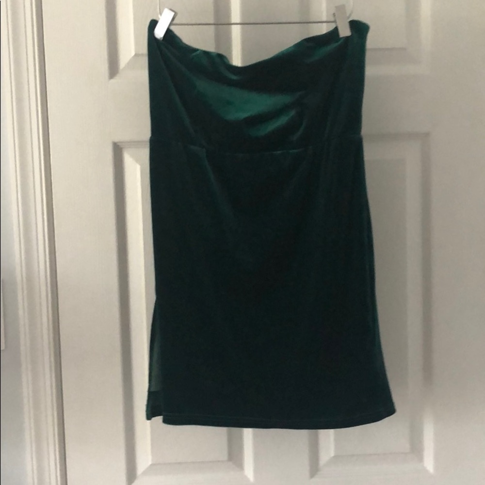 Velvet emerald mini dress
